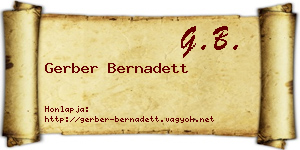 Gerber Bernadett névjegykártya